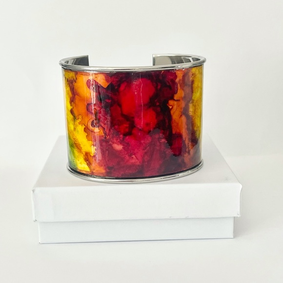Abstract Rainbow Cuff Bracelet - Picture 11 of 12